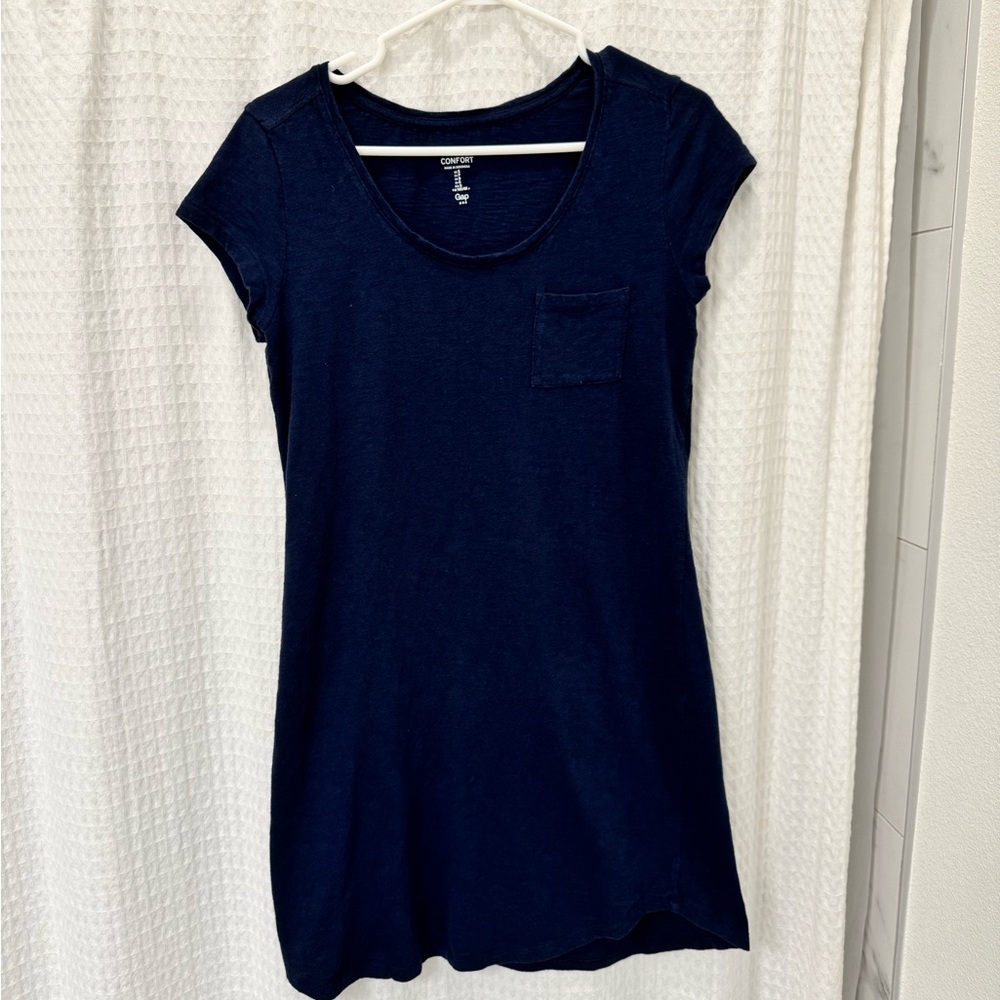 Gap Factory Navy Blue Short Sleeve T-Shirt Dress Sz S
